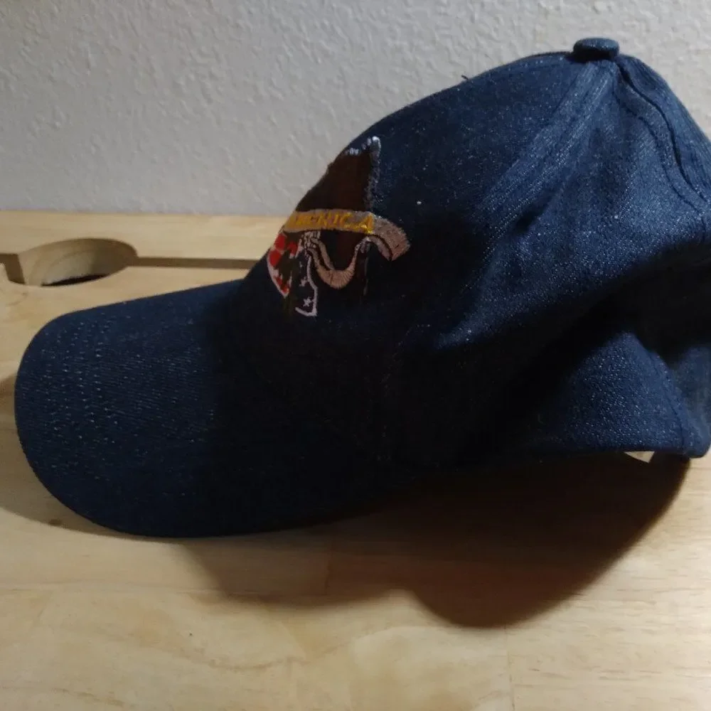 Vintage God Bless America Eagle Denim Hat